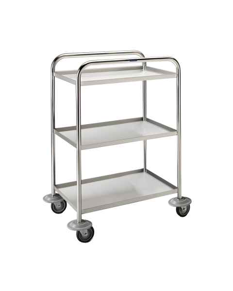 Pedigo CDS-140-B Lightweight Stainless Steel Utility Cart with 5" Rolling Bumpers