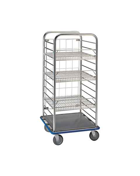 Pedigo CDS-262-C Multi-Purpose Cart with 3 Wire Shelves, 3 Retaining Rods, and 4" x 6" Grid Wire Back