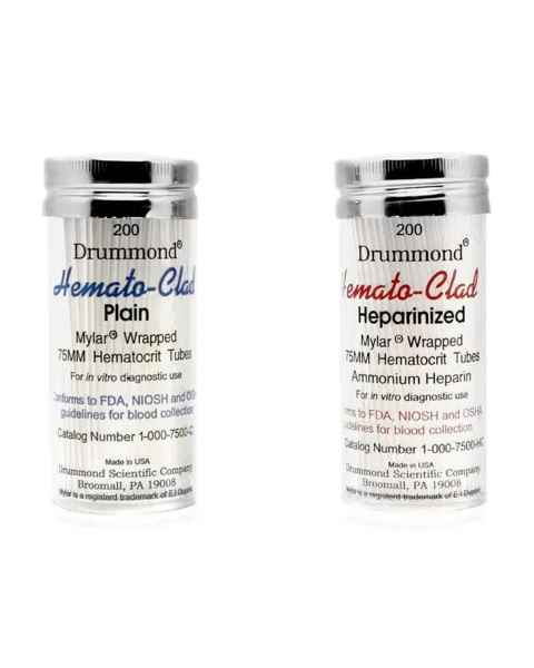 LW Scientific CNT-HTMC-HP77 and CNT-HTMC-PN77 Hemato-Clad&reg; Mylar&reg; Wrapped Microhematocrit Capillary Tube, Ammonium Heparinized and Plain