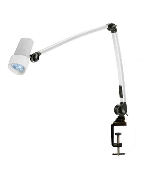 Waldmann D15994900 HALUX N30-1 P F1 LED Reading Light with 32.3" Articulating Double Arm - Table Clamp Mounted