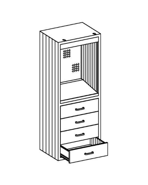 Blickman Model DC24 Console Desk Cabinet 24 1/8"W x 60"H x 18"D