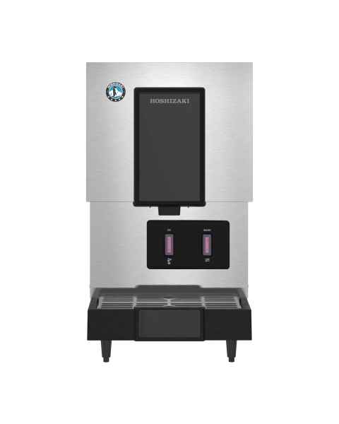 Hoshizaki DCM-271BAK-OS OptiServe&trade; Series Air-Cooled Countertop Mini Cubelet Ice and Water Dispenser with Built-In Storage Bin - Up to 286 lb/24-Hour Ice Production