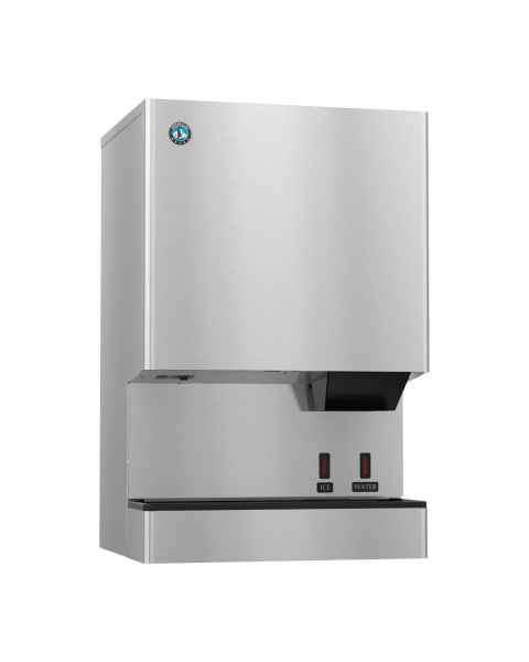 Hoshizaki DCM-500BWK-OS OptiServe&trade; Series Water-Cooled Countertop Small Cubelet Ice and Water Dispenser with Built-In Storage Bin - Up to 610 lb/24-Hour Ice Production