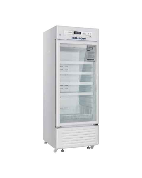 So-Low DHK4-14GD Standard Refrigerator with Digital Data Logger, Painted Steel Exterior, 6 Wire Shelves, 1 Wire Basket, Single Glass Door - 14 Cubic Feet