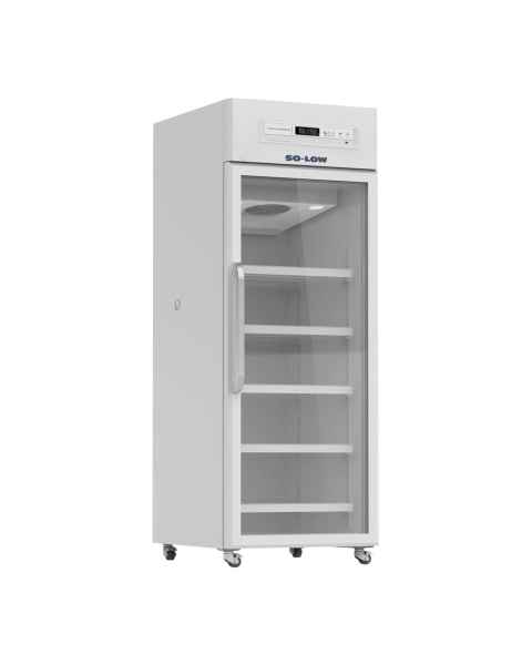 So-Low DHK4-23GD Standard Refrigerator with Digital Data Logger, Painted Steel Exterior, 5 Wire Shelves, Single Glass Door - 23 Cubic Feet