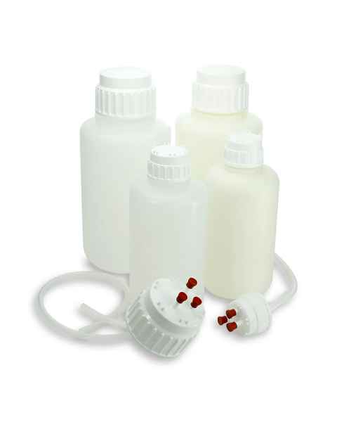 Globe Scientific Diamond® RealSeal™ Heavy Duty Vacuum Bottle, White with PP Screw Cap