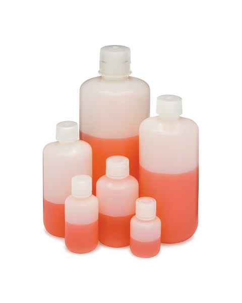 Globe Scientific Diamond® RealSeal™ Narrow Mouth, Boston Round, HDPE Bottle with PP Cap