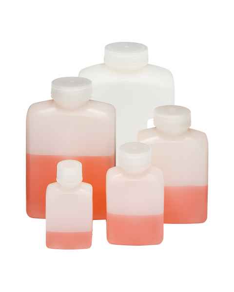 Globe Scientific Diamond® RealSeal™ Wide Mouth, Rectangular, HDPE Bottle with PP Cap