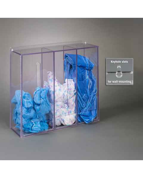 Poltex DISP3-W Multi-Dispenser with Lid - Wall Mount (PPE Supplies are Not Included)