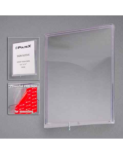Poltex DRYSIG-T Clean Room Liquid-Resistant PETG Sign Sleeve, Vertical (Sample Sign is Not Included)