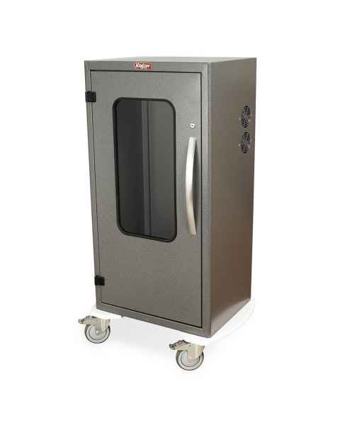 Harloff Tall Savary Dilator Drying Cart with HEPA Filter for Dilators Up To 39"L - Key Lock, Glass Window
