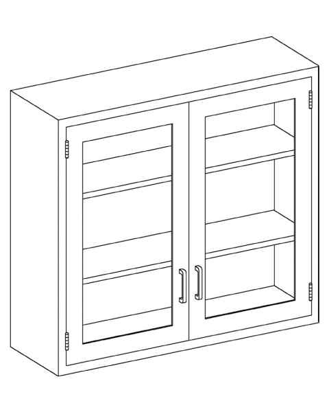 Stainless Steel Wall Cabinet with Double Glazed Hinged Doors