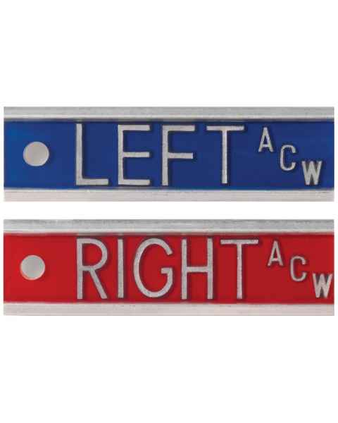 Aluminum Markers - 1/2" Left & Right - With Initials
