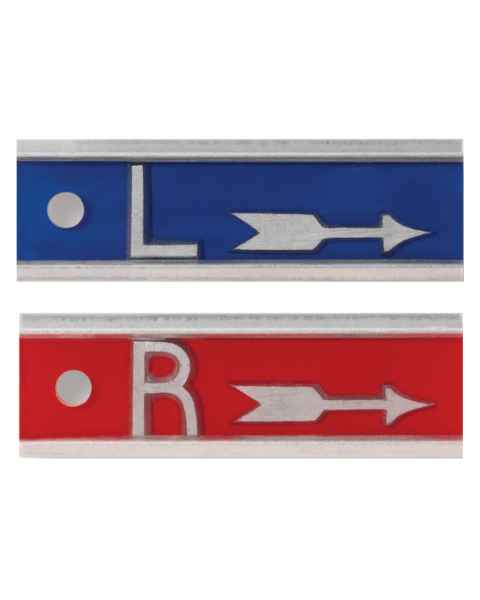 Aluminum Markers - 1" Arrow - 1/2" L & R - No Initials