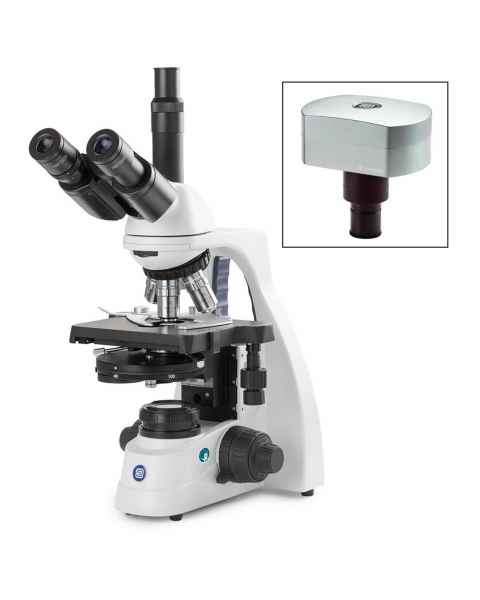 Globe Scientific EBS-1153-PLPHI-DC18 bScope Trinocular Compound Microscope, HWF 10x/20mm Eyepieces, Quintuple Nosepiece with Plan Phase PLPHi, CMEX-18 Pro Camera