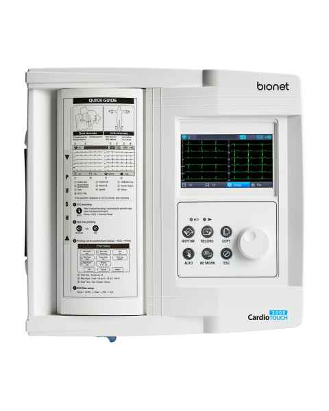 Bionet ECG-3000(N) CardioTouch 3000 12-Channel Interpretive ECG with LCD Touch Screen, Front Top View