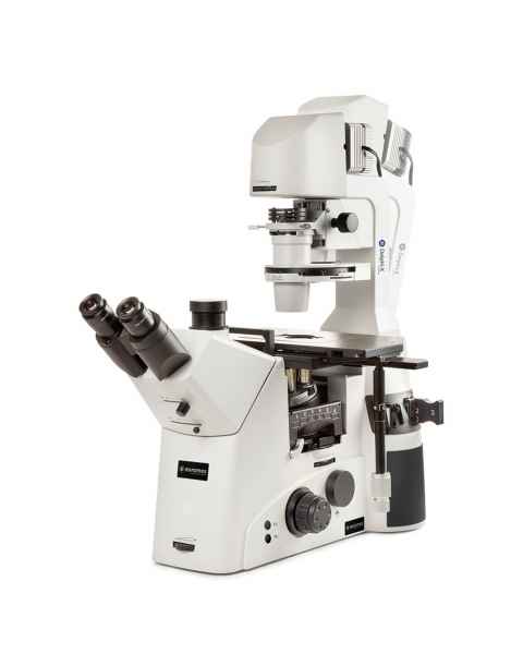 Globe Scientific EDI-1053-PLPHFI Delphi-X Inverso Trinocular Inverted Microscope, WF10x/25mm Eyepieces, Sextuple Nosepiece with Semi-Apochromatic Plan Phase Fluarex PLPHFi