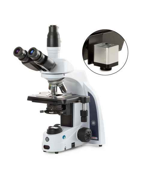 Globe Scientific EIS-1153-EPLI-HDS iScope Trinocular Compound Microscope, EWF 10x/22mm Eyepieces, Quintuple Nosepiece with E-Plan EPLi, HD-Mini Camera