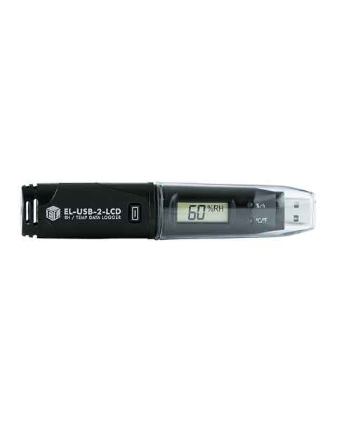 Thermco EL-USB-2-LCD EasyLog Standalone Temperature and Humidity Data Logger - Front View with Cap