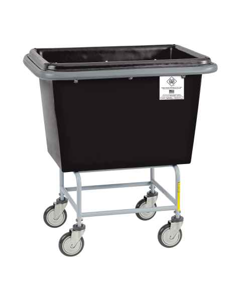 R&B Wire Elevated Poly Laundry Basket Truck with Bumper - Black