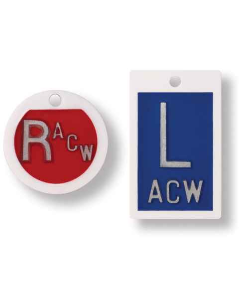 Plastic Markers - Square "L" & Round "R" With Initials