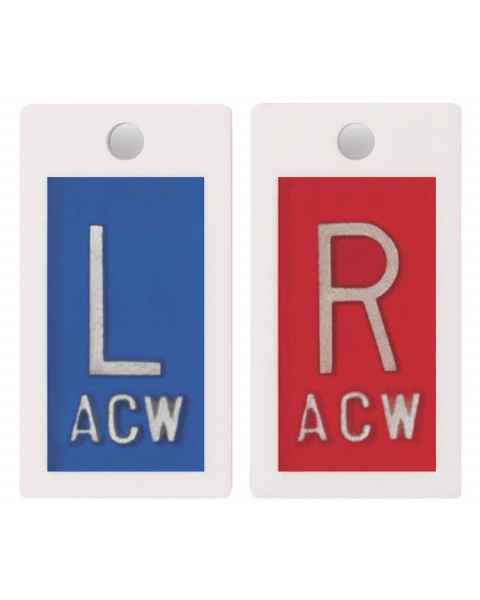 Embedded Plastic Markers - 5/8" "L" & "R" Lead-Free 1 to 3 Initials