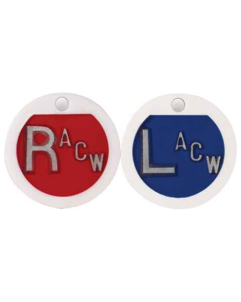 Plastic Round Markers - "L" & "R" With Initials