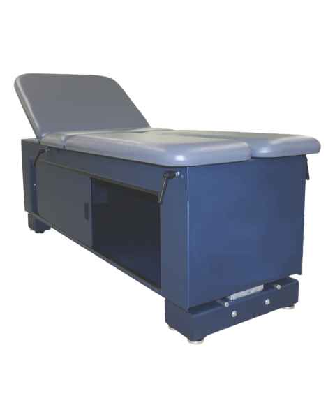 Pivotal ET-103 ET Hi-Lo Electric Treatment Table with Single Side Cabinet, Sliding Door - with a Lift Back and Split Leg Cushion (The Cushion Option, Base Color, and Logos are Sold Separately)