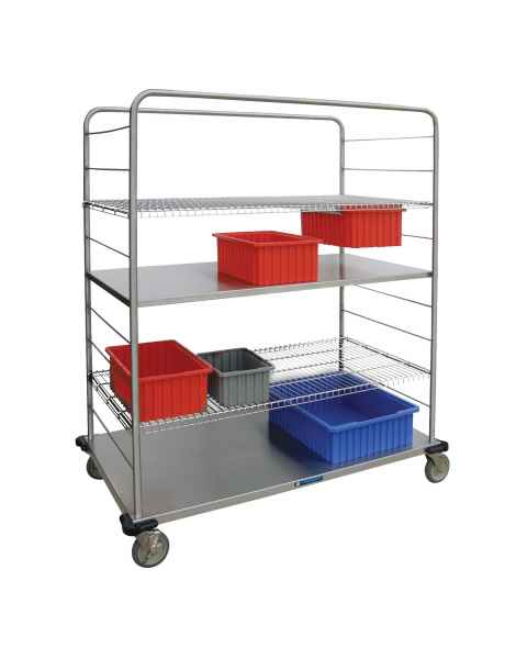 Lakeside Shelf for Extra Large Distribution Cart - Stainless Steel and Wire Shelf (The Baskets are not Included and the Cart is Sold Separately)