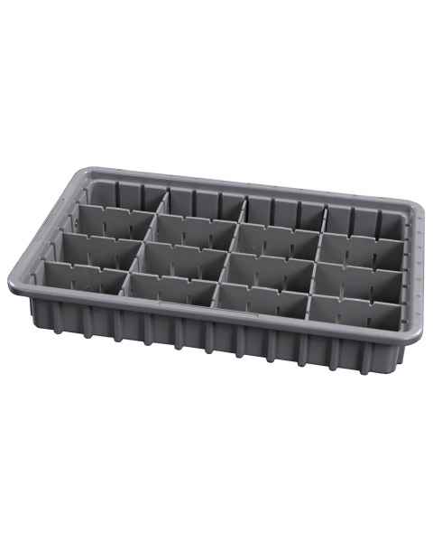 Harloff EXTRAY3 Drawer Exchange Tray with Adjustable Plastic Dividers for 3" High Drawers