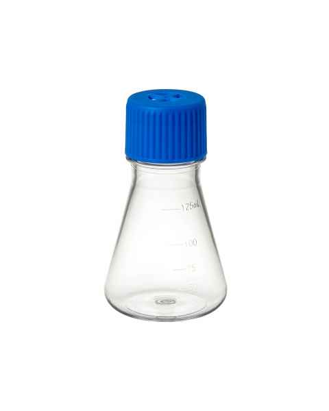 MTC Bio F4060-F 125mL PETG Erlenmeyer Flask with PP Vented Screw Cap, Flat Bottom