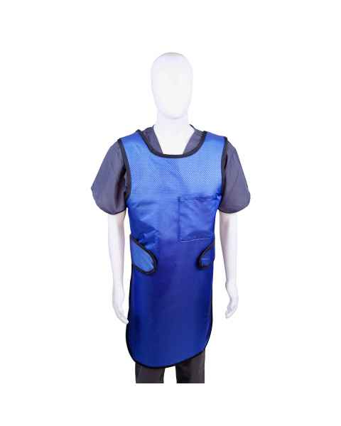 Techno-Aide 0.5mm Lightweight Lead EZ Comfort-Flex Front Apron with Hook & Loop Closure in Sapphire Reinforced Nylon with Black Binding