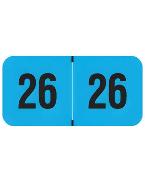 2026 Year Labels - PMA Fluorescent Blue - Size 3/4
