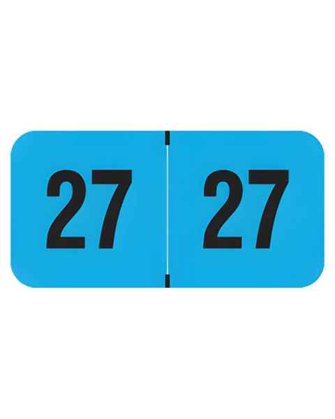 2027 Year Labels - PMA Fluorescent Blue - Size 3/4