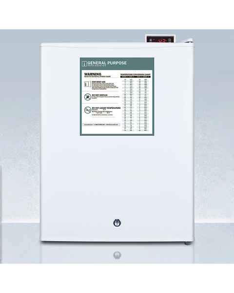 Accucold Compact All-Refrigerator with Digital Thermostat, 2 Wire Shelves, Solid Door, 2.4 Cubic Feet - Front View