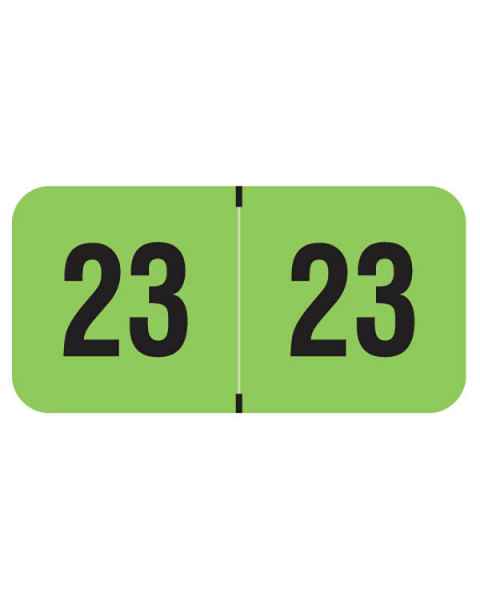 2023 Year Labels - PMA Fluorescent Green - Size 3/4" H x 1 1/2" W