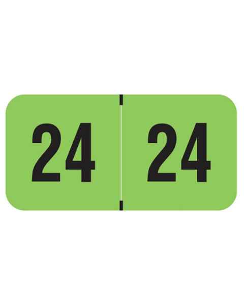 2024 Year Labels - PMA Fluorescent Green - Size 3/4" H x 1 1/2" W