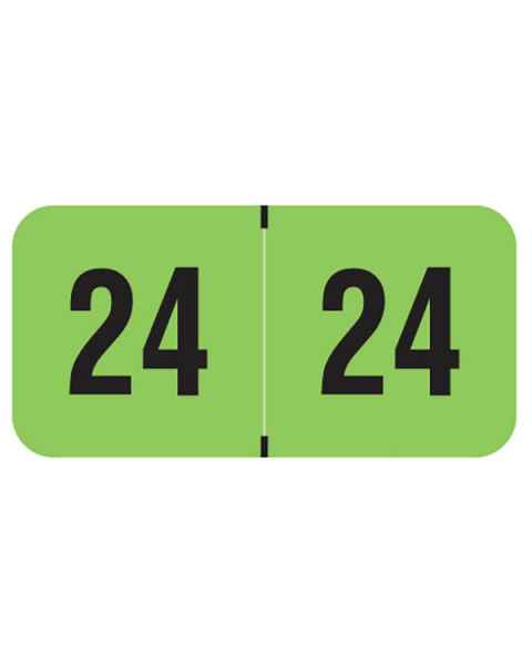 2024 Year Labels - PMA Fluorescent Green - Size 3/4