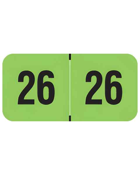 2026 Year Labels - PMA Fluorescent Green - Size 3/4