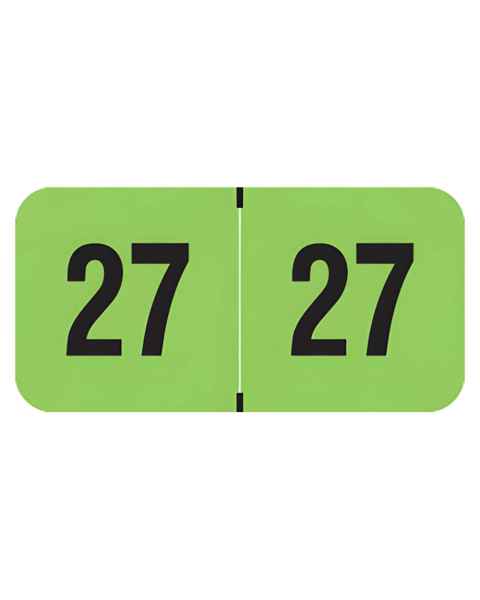 2027 Year Labels - PMA Fluorescent Green - Size 3/4