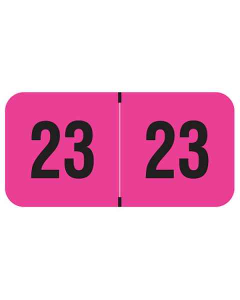 2023 Year Labels - PMA Fluorescent Pink - Size 3/4" H x 1 1/2" W