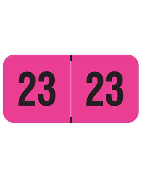 2023 Year Labels - PMA Fluorescent Pink - Size 3/4