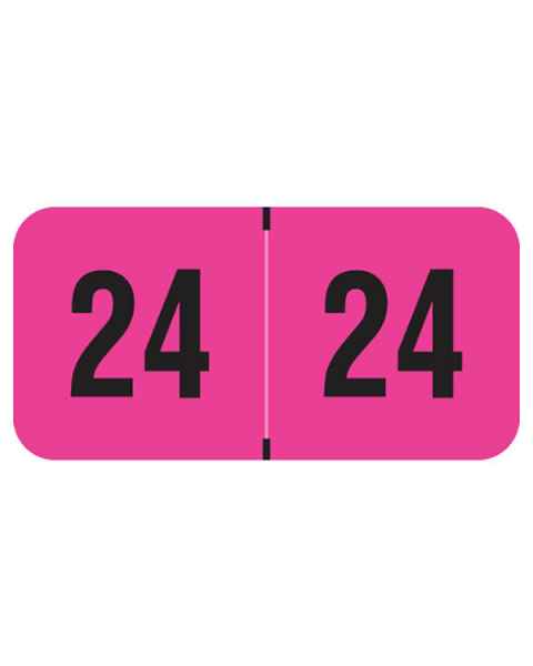 2024 Year Labels - PMA Fluorescent Pink - Size 3/4