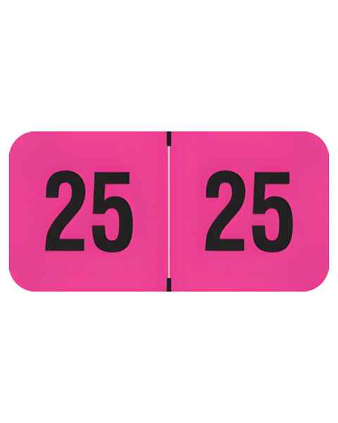 2025 Year Labels - PMA Fluorescent Pink - Size 3/4
