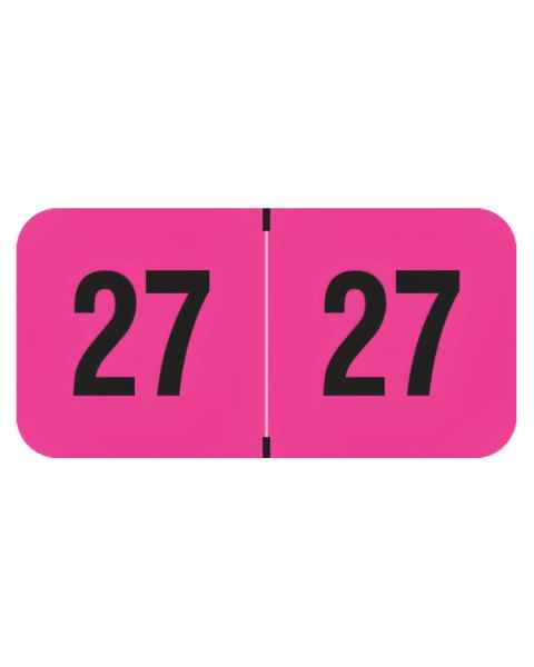 2027 Year Labels - PMA Fluorescent Pink - Size 3/4