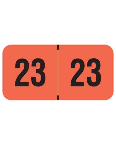 2023 Year Labels - PMA Fluorescent Red - Size 3/4