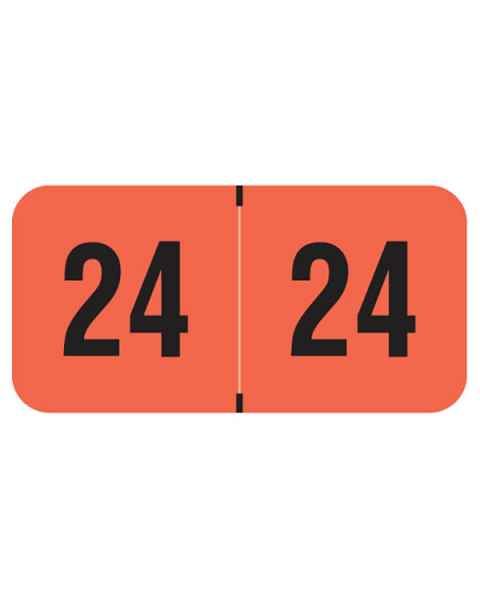 2024 Year Labels - PMA Fluorescent Red - Size 3/4