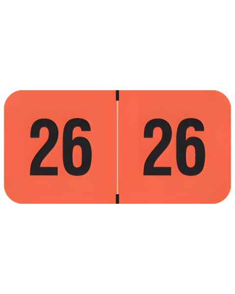 2026 Year Labels - PMA Fluorescent Red - Size 3/4