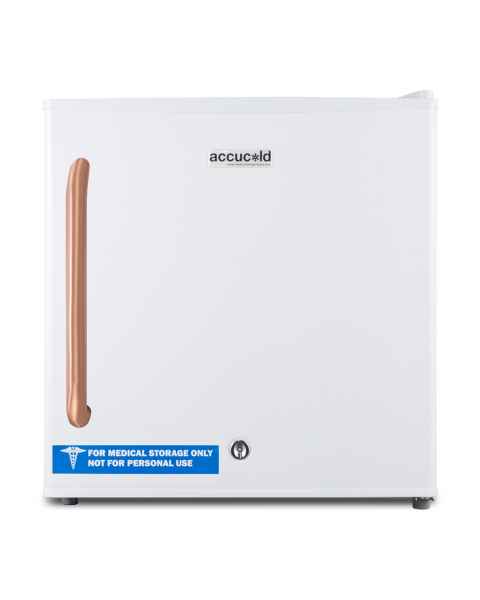Accucold FS24LTBC Compact All-Freezer with Antimicrobial Pure Copper Handle, 1 Wire Shelf, 1.4 Cubic Feet - Front View
