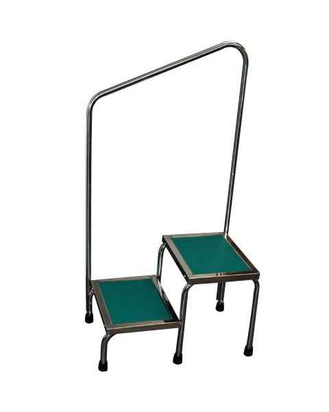 MRI Non-Magnetic Narrow Double Step Stool with Handrail